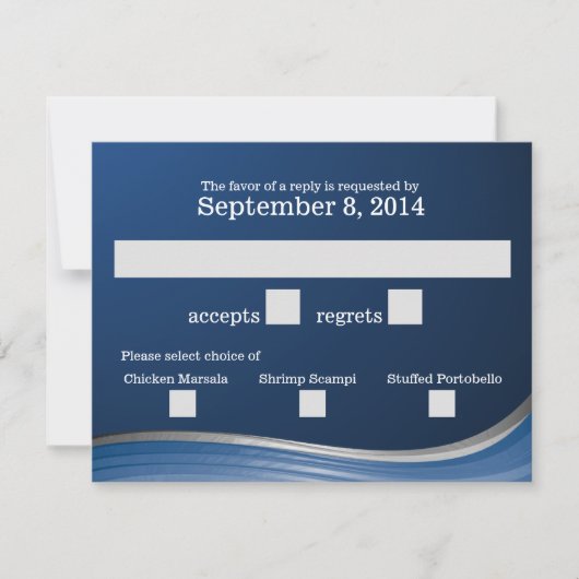 Steel Wave Blue UAWG RSVP Karte (Vorderseite)