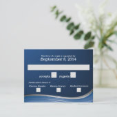 Steel Wave Blue UAWG RSVP Karte (Stehend Vorderseite)