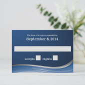 Steel Wave Blue UAWG RSVP Karte (Stehend Vorderseite)