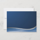 Steel Wave Blue und Silver Response RSVP Karte (Rückseite)