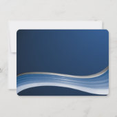 Steel Wave Flat Card Vielen Dank mit Namen Einladung (Rückseite)