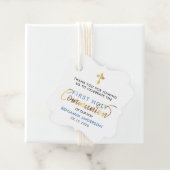 Steelblue und Gold First Holy Communion Vielen Dan Geschenkanhänger (Beispiel)