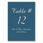 Steele Blau und Weiß Name und Datum Tischnummer (Vorderseite)