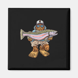 Steelhead-Angeln Bigfoot-Forelle-Fluss-Angler  Magnet