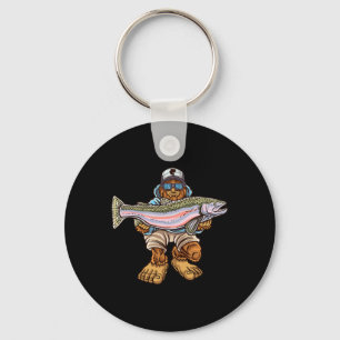 Steelhead-Angeln Bigfoot-Forelle-Fluss-Angler  Schlüsselanhänger