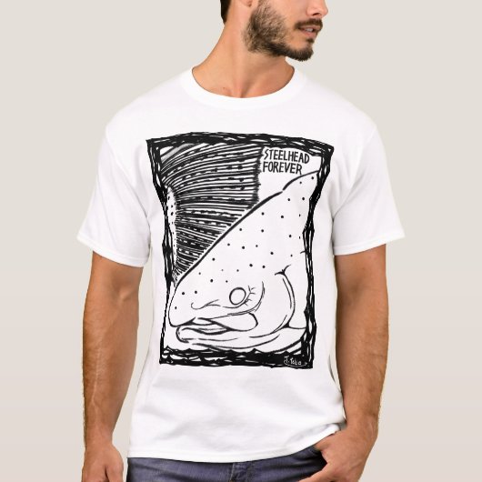STEELHEAD FOREVER! mono(Fish Forever series 010) T-Shirt (Vorderseite)