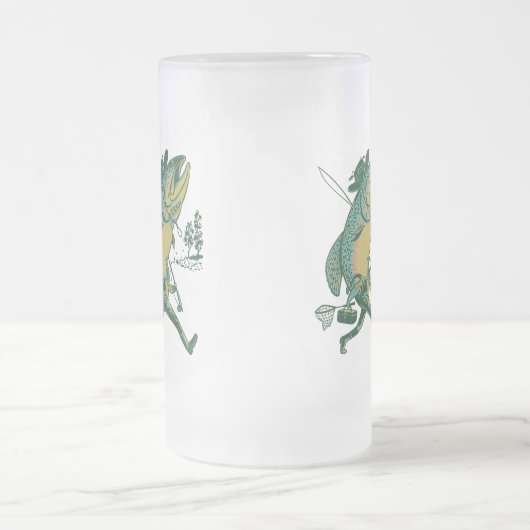 Steelhead Trout in seiner Hose Mattglas Bierglas (Mittel)