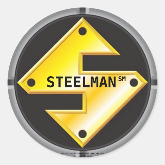 STEELMAN-LOGO RUNDER AUFKLEBER (Vorderseite)