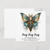 Steelswift Peacock Butterfly Steampunk Wedding Ankündigung (Vorne/Hinten)