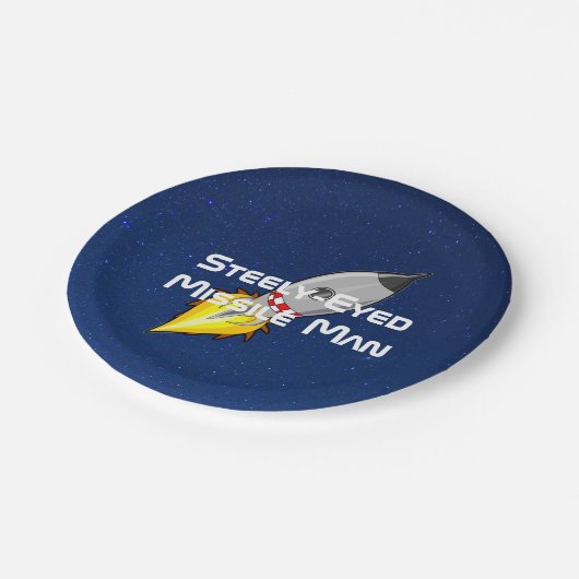 Steely-Mit Augen Missile Man Pappteller (Schrägansicht)