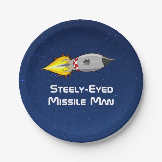 Steely-Mit Augen Missile Man Pappteller (Vorderseite)