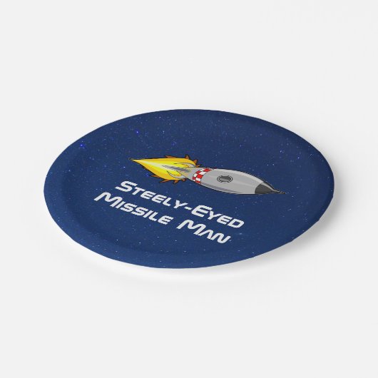 Steely-Mit Augen Missile Man Pappteller (Schrägansicht)