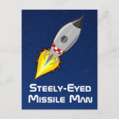 Steely-Mit Augen Missile Man Postkarte (Vorderseite)