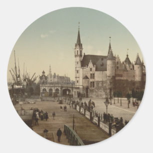 Steen, Antwerpen, Belgien Runder Aufkleber
