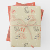 steenrood abstract geschenkpapier set (Beispiel)