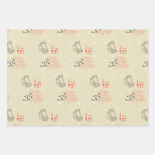 steenrood abstract geschenkpapier set (Vorderseite)