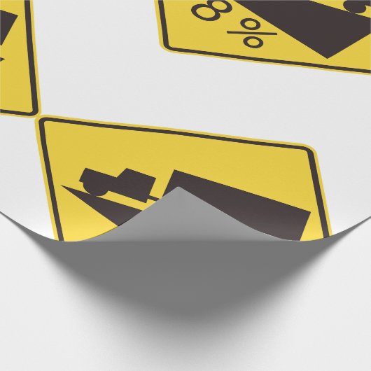 Steep Grade Traffic Sign Trucking Hauling Caution Geschenkpapier (Ecke)