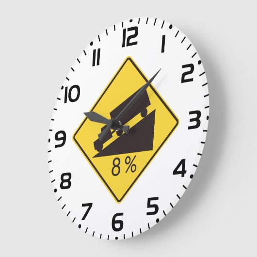 Steep Grade Traffic Sign Trucking Hauling Caution Große Wanduhr (Winkel)