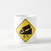 Steep Grade Traffic Sign Trucking Hauling Caution Kaffeetasse (Mittel)