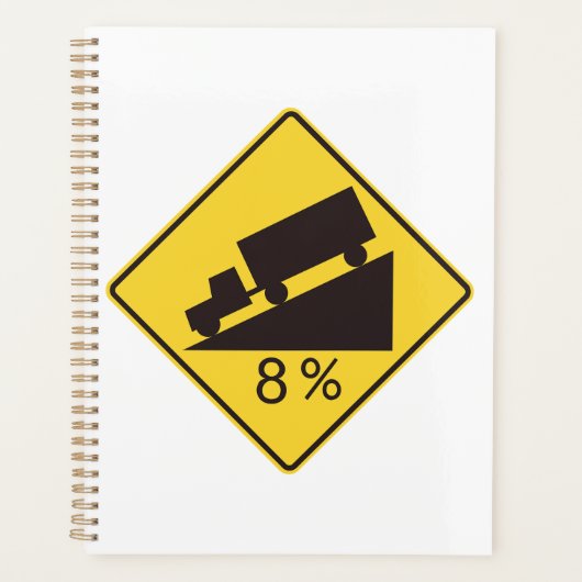 Steep Grade Traffic Sign Trucking Hauling Caution Planer (Vorderseite)