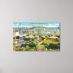 Steeplechase-Park-Ansicht des Pavillons des Spaße Leinwanddruck
