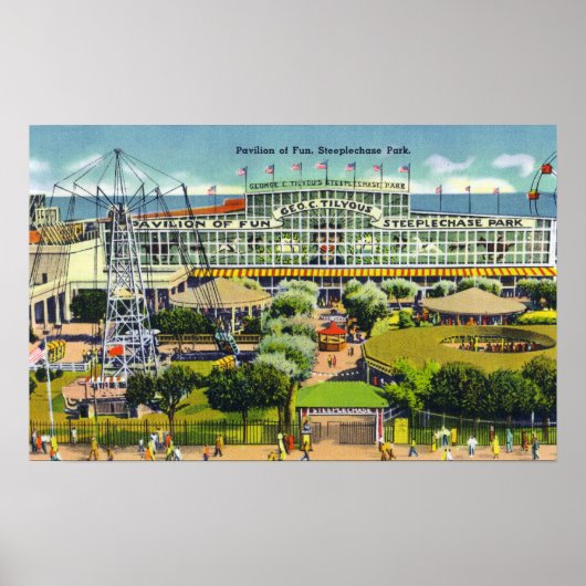 Steeplechase Park Blick auf den Pavillon des Spaß Poster (Vorne)