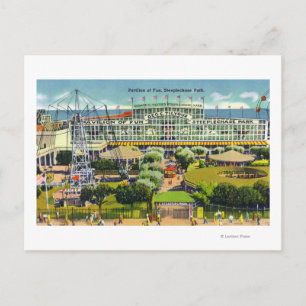 Steeplechase Park Blick auf den Pavillon des Spaß Postkarte