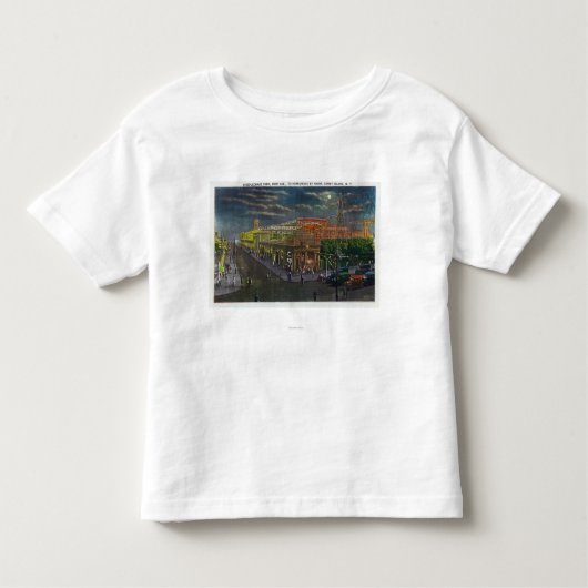 Steeplechase-Park-Brandungs-Allee zu Broadway an Kleinkind T-shirt (Vorderseite)