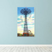 Steeplechase Park Parachute Jump Daytime Scene Leinwanddruck (Insitu (Holzboden))