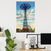 Steeplechase Park Parachute Jump Daytime Scene Poster (Heimbüro)