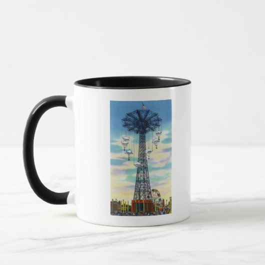Steeplechase Park Parachute Jump Daytime Scene Tasse (Links)