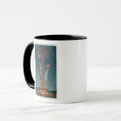 Steeplechase Park Parachute Jump View bei Nacht Tasse (Vorderseite Links)