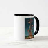 Steeplechase Park Parachute Jump View bei Nacht Tasse (VorderseiteRechts)