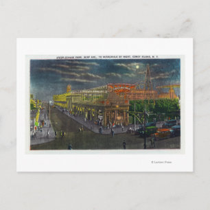 Steeplechase Park Surf Ave bis Broadway Postkarte