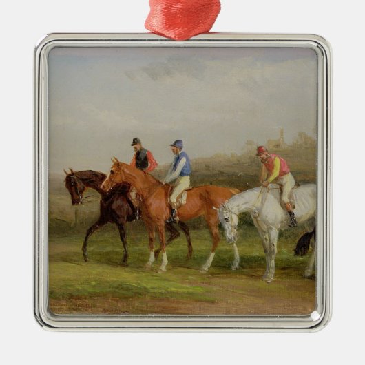 Steeplechasing: Beim Anfang (Öl auf Leinwand) Silbernes Ornament (Vorne)