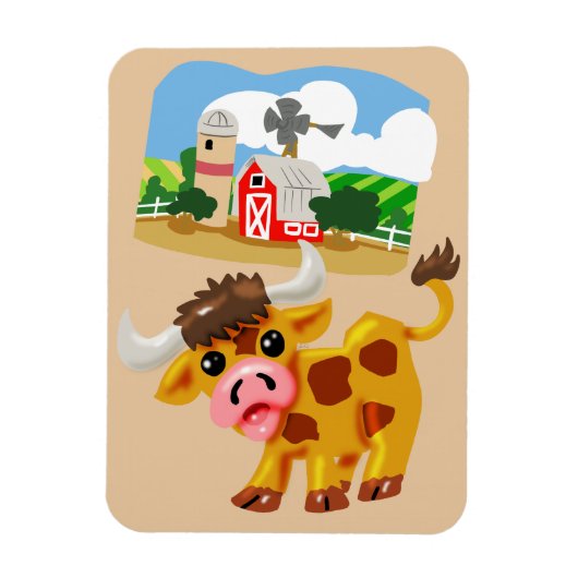 Steer in der Barnyard Magnet (Vertikal)