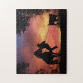 Steer Roping Country Western Cowboy Puzzle (Vertikal)