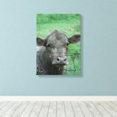 Steer sagt Hallo Leinwanddruck (Insitu (Holzboden))