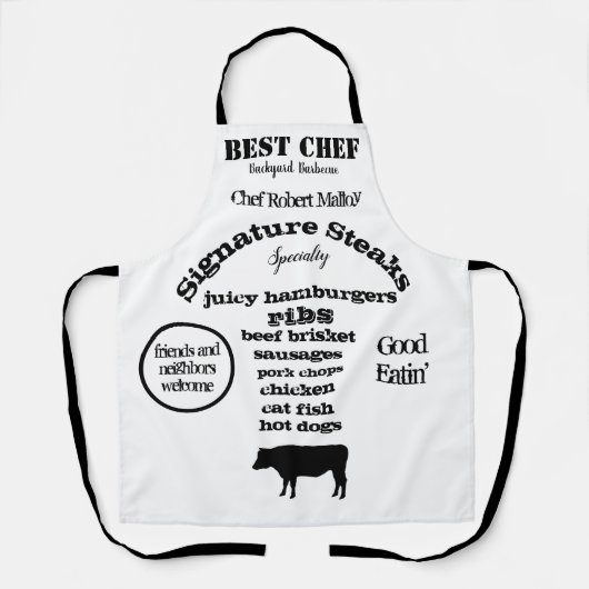 Steer Silhouette Black Best Koch Barbecue Schürze (Vorderseite)