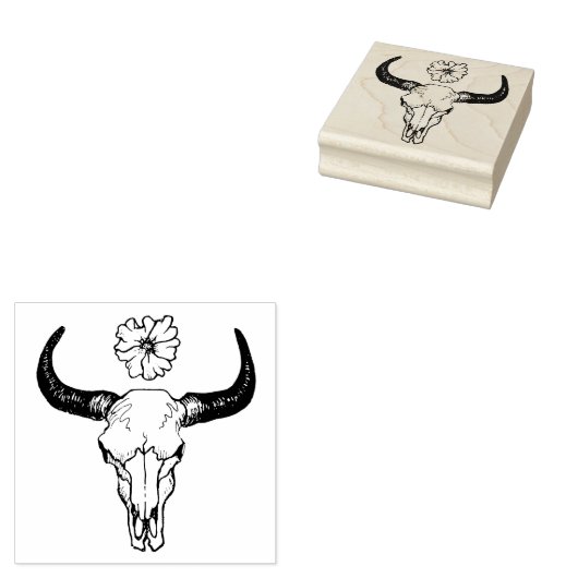 Steer Skull Gummistempel (Stempel)