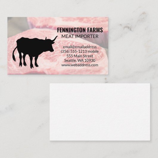 Steer | Steaks Visitenkarte (Vorne/Hinten)