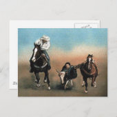 "Steer Wrestling" Art Reproduction Postcard Postkarte (Vorne/Hinten)