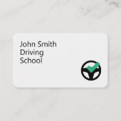 Steering Wheel & checkmark - Driving School Visitenkarte (Vorderseite)