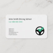 Steering Wheel & checkmark - Driving School Visitenkarte (Rückseite)