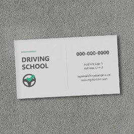 Steering Wheel Icon - Driving School  Visitenkarte