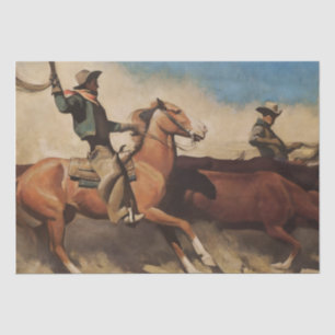 „Steers to Market“ Western Art von Maynard Dixon Seidenpapier
