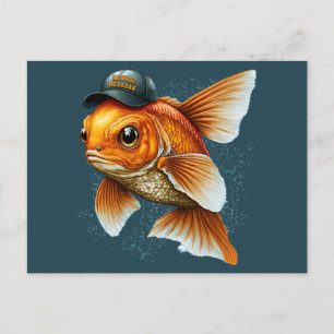 Steet Goldfish in Hat Nowruz Mobarak Postkarte