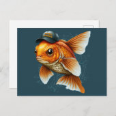 Steet Goldfish in Hat Nowruz Mobarak Postkarte (Vorne/Hinten)