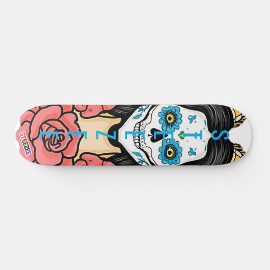 Steezee Custom Sugar Skull Face Paint Skateboard (Horizontal)