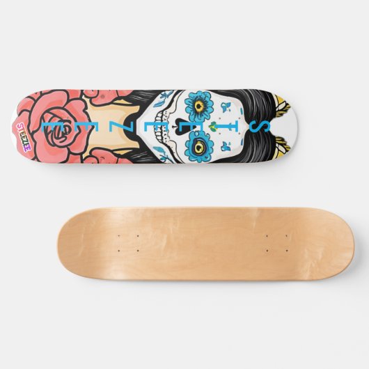 Steezee Custom Sugar Skull Face Paint Skateboard (Horizontal)